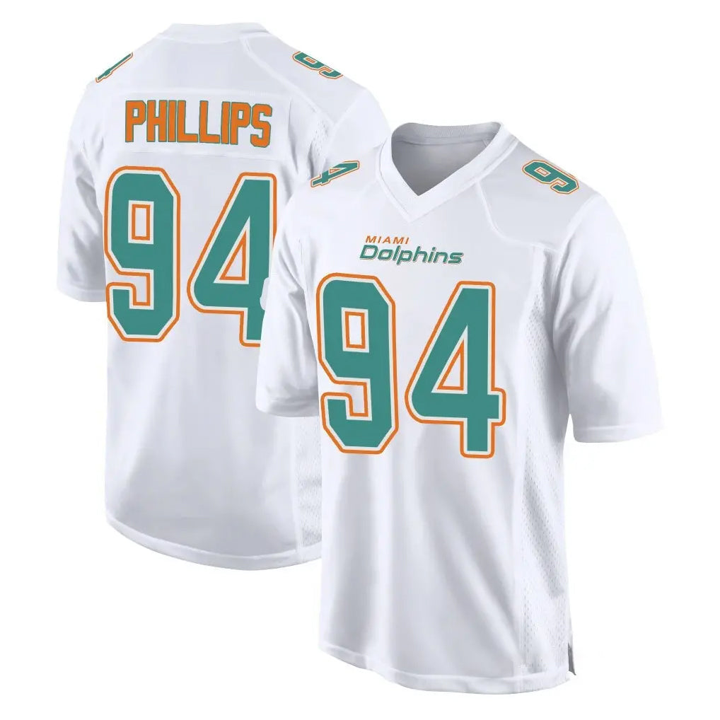 Davalo M.Dolphins #94 Jordan Phillips Player White Fashion Home Game Stitched Jerseys