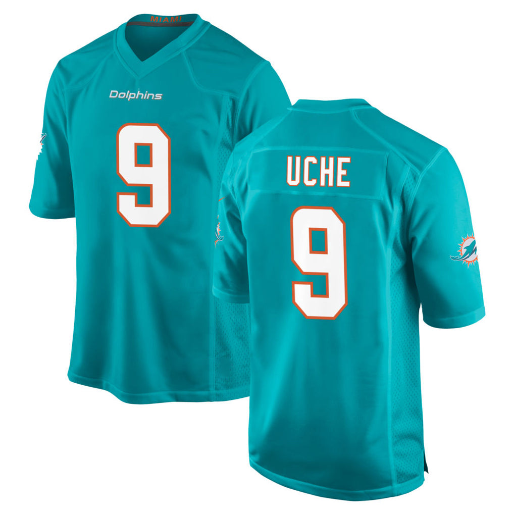 Davalo M.Dolphins #9 Joshua Uche Player Aqua Home Game Stitched Jerseys