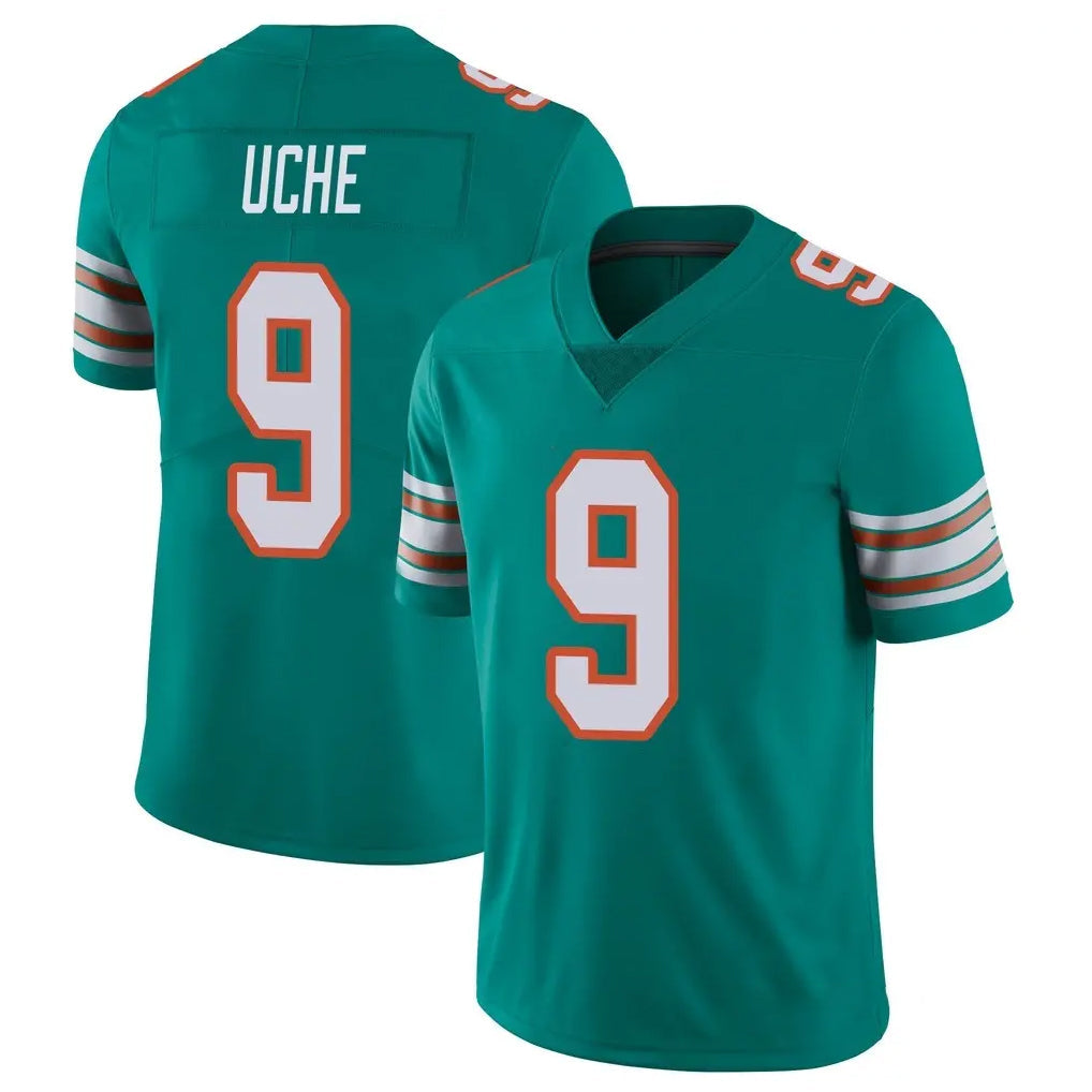 Davalo M.Dolphins #9 Joshua Uche Player Aqua Limited Alternate Vapor Untouchable Home Game Stitched Jerseys