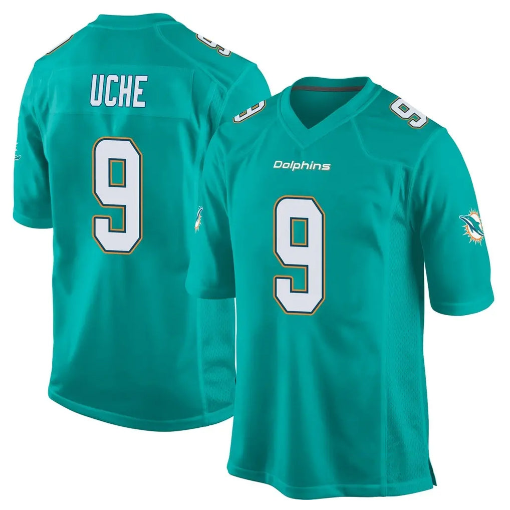 Davalo M.Dolphins #9 Joshua Uche Player Aqua Team Color Home Game Stitched Jerseys