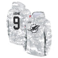 Davalo M.Dolphins #9 Joshua Uche Player Arctic Camo Salute to Service Hoodies Limited Game Stitched Jerseys