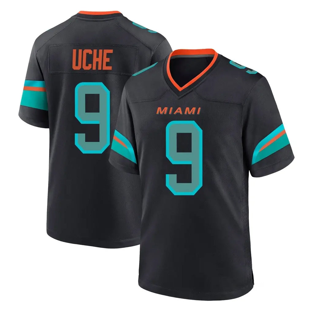 Davalo M.Dolphins #9 Joshua Uche Player Black Pitch Rivalries Collection Home Game Stitched Jerseys