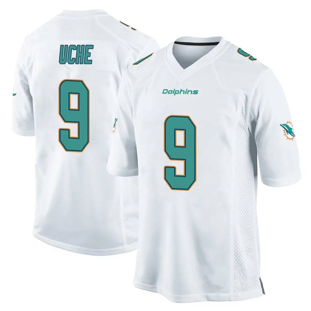 Davalo M.Dolphins #9 Joshua Uche Player White Home Game Stitched Jerseys
