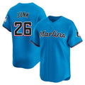 Davalo M.Marlins #26 Janson Junk Player Blue Home Limited Stitched Jerseys