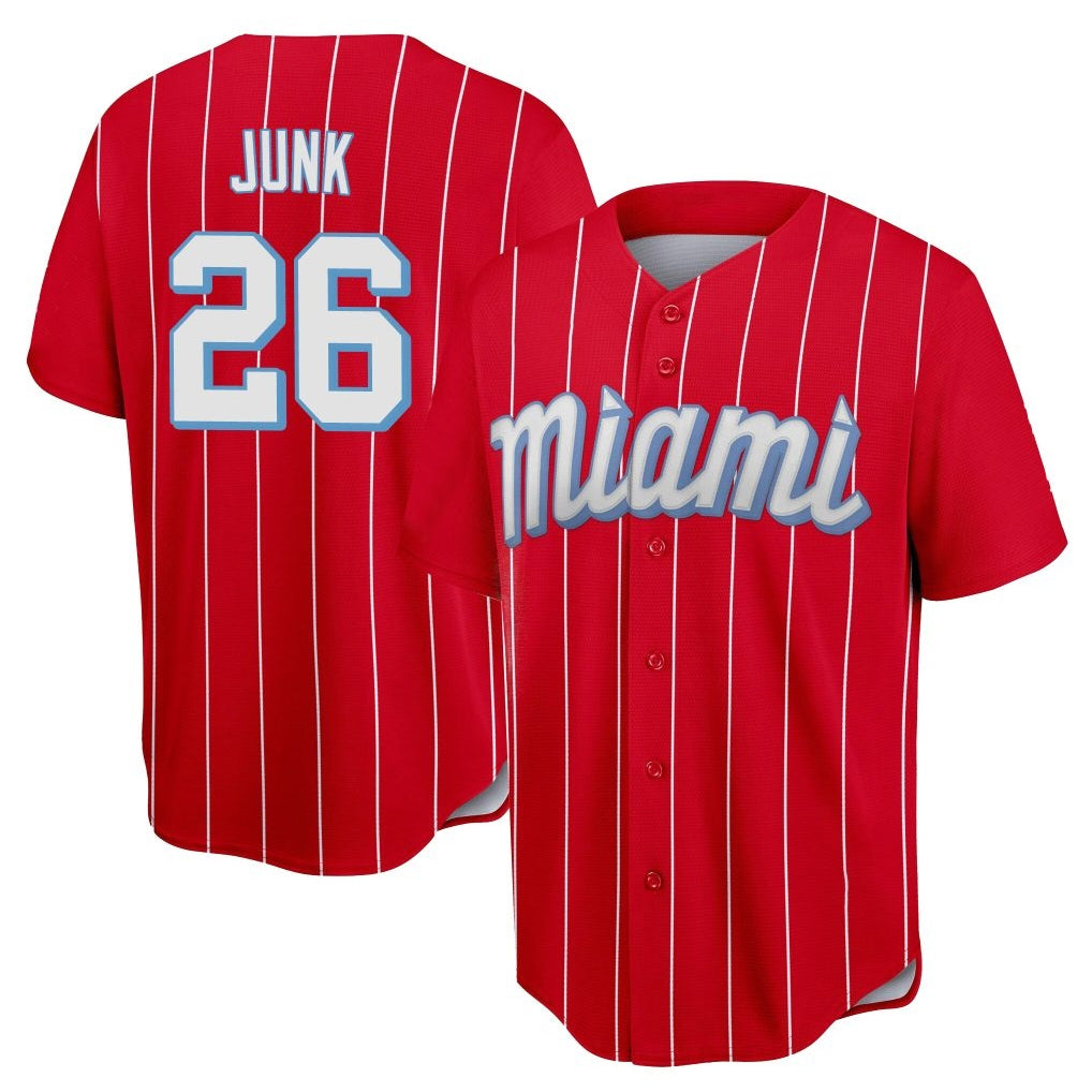 Davalo M.Marlins #26 Janson Junk Player Red City Connect Home Game Stitched Jerseys