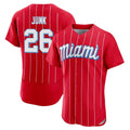 Davalo M.Marlins #26 Janson Junk Player Red City Connect Home Limited Elite Stitched Jerseys