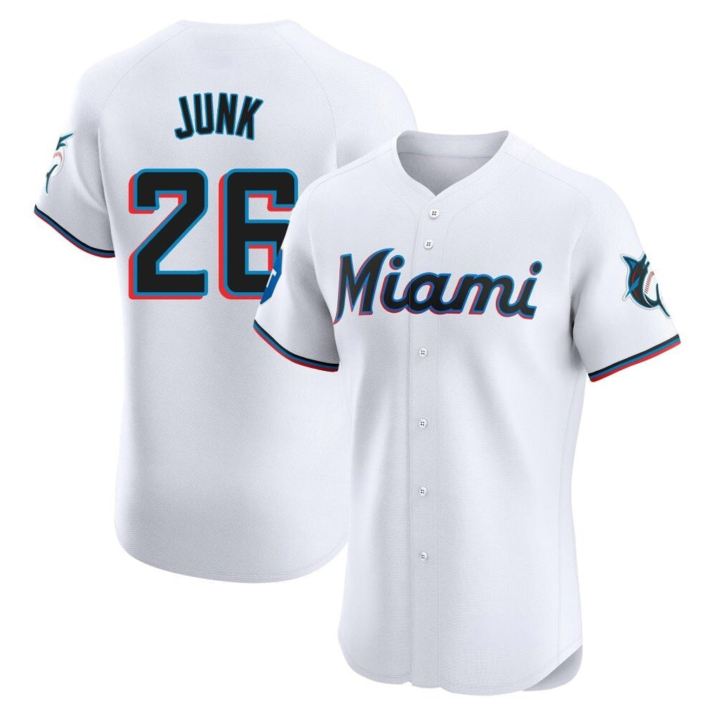 Davalo M.Marlins #26 Janson Junk Player White Home Limited Elite Stitched Jerseys