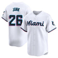 Davalo M.Marlins #26 Janson Junk Player White Home Limited Stitched Jerseys
