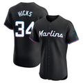 Davalo M.Marlins #34 Liam Hicks Player Black Vapor Home Limited Elite Stitched Jerseys
