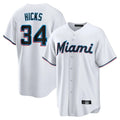 Davalo M.Marlins #34 Liam Hicks Player White  Home Game Stitched Jerseys
