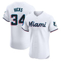 Davalo M.Marlins #34 Liam Hicks Player White  Home Limited Elite Stitched Jerseys