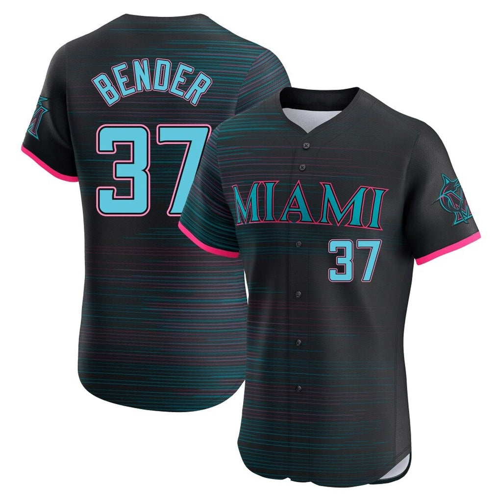 Davalo M.Marlins #37 Anthony Bender Player Black City Connect Home Limited Elite Stitched Jerseys