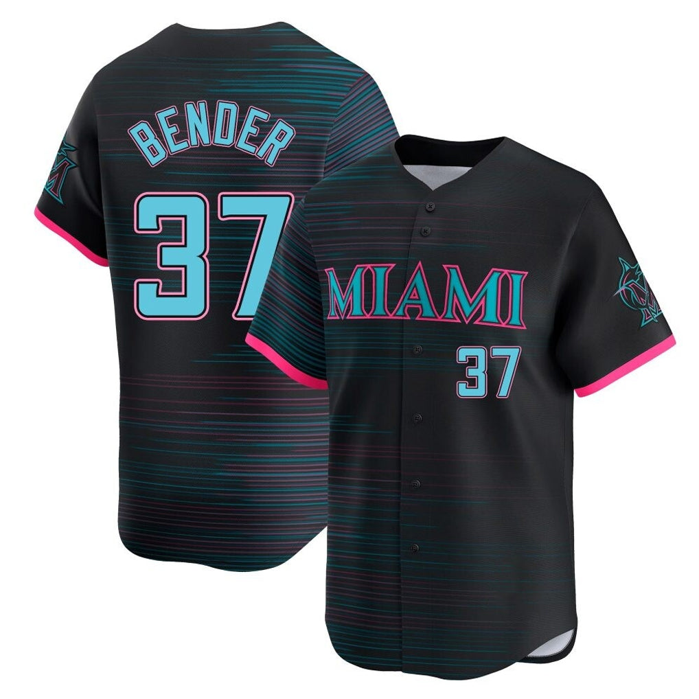 Davalo M.Marlins #37 Anthony Bender Player Black City Connect Home Limited Stitched Jerseys