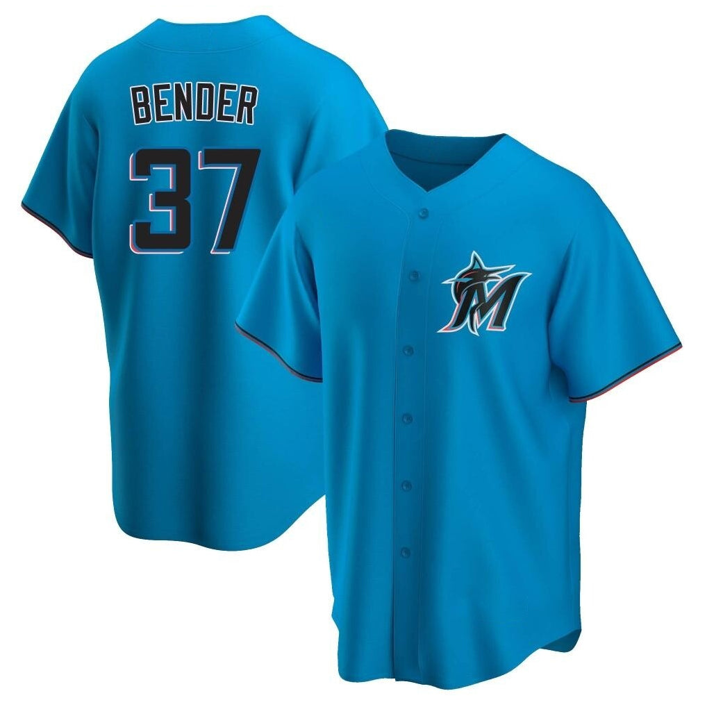Davalo M.Marlins #37 Anthony Bender Player Blue Home Game Stitched Jerseys