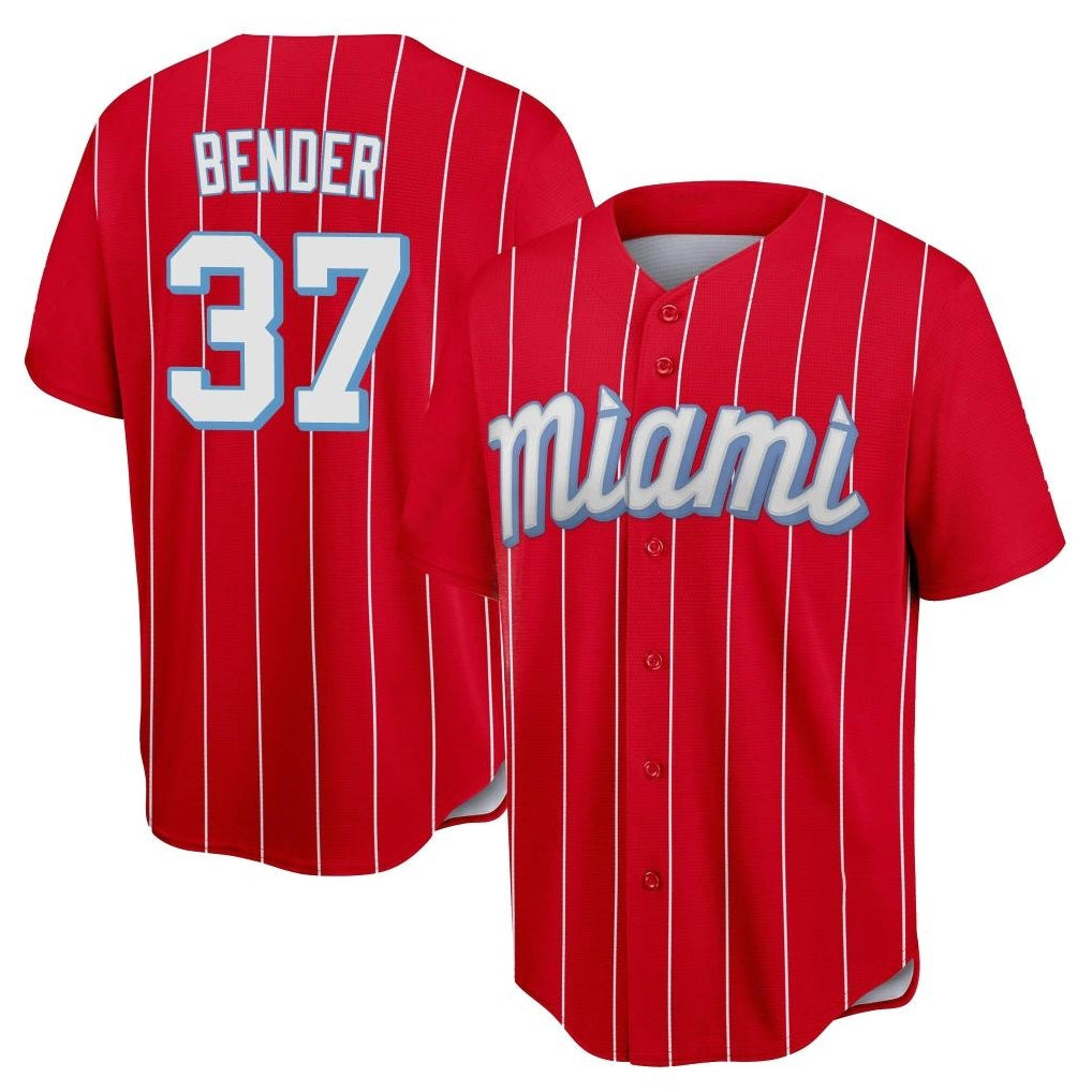 Davalo M.Marlins #37 Anthony Bender Player Red City Connect Home Game Stitched Jerseys