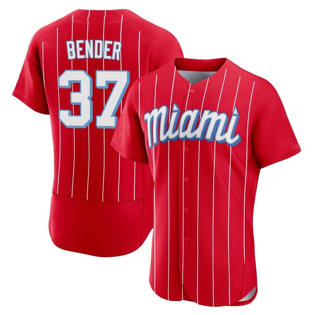 Davalo M.Marlins #37 Anthony Bender Player Red City Connect Home Limited Elite Stitched Jerseys