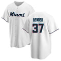 Davalo M.Marlins #37 Anthony Bender Player White  Home Game Stitched Jerseys