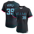 Davalo M.Marlins #39 Eury Perez Player Black City Connect Home Limited Elite Stitched Jerseys