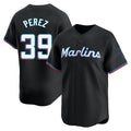 Davalo M.Marlins #39 Eury Perez Player Black  Home Limited Stitched Jerseys