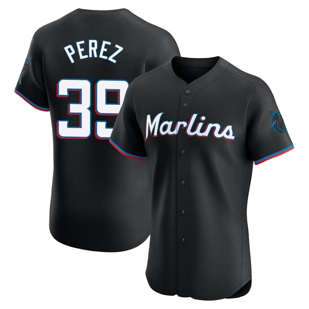 Davalo M.Marlins #39 Eury Perez Player Black Vapor Home Limited Elite Stitched Jerseys