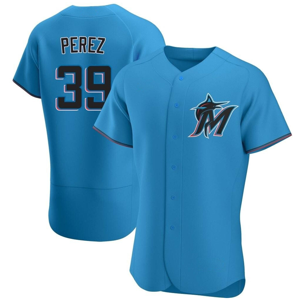 Davalo M.Marlins #39 Eury Perez Player Blue Home Limited Elite Stitched Jerseys