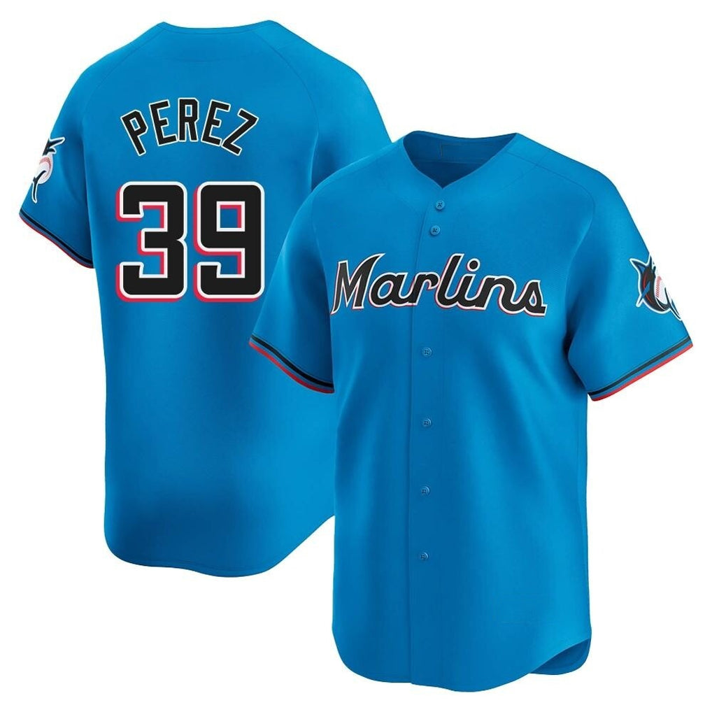 Davalo M.Marlins #39 Eury Perez Player Blue Home Limited Stitched Jerseys