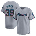 Davalo M.Marlins #39 Eury Perez Player Gray Home Limited Stitched Jerseys