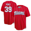 Davalo M.Marlins #39 Eury Perez Player Red City Connect Home Game Stitched Jerseys