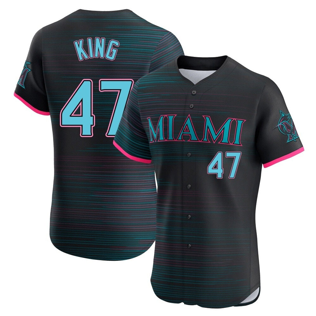 Davalo M.Marlins #47 John King Player Black City Connect Home Limited Elite Stitched Jerseys