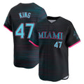 Davalo M.Marlins #47 John King Player Black City Connect Home Limited Stitched Jerseys