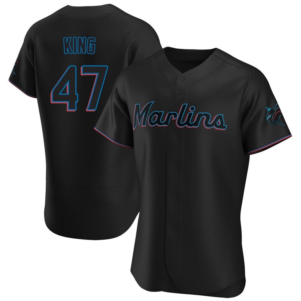 Davalo M.Marlins #47 John King Player Black Home Limited Elite Stitched Jerseys