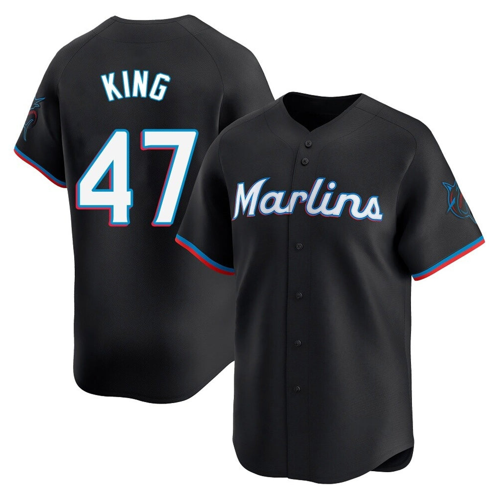 Davalo M.Marlins #47 John King Player Black Home Limited Stitched Jerseys