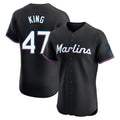 Davalo M.Marlins #47 John King Player Black Vapor Home Limited Elite Stitched Jerseys