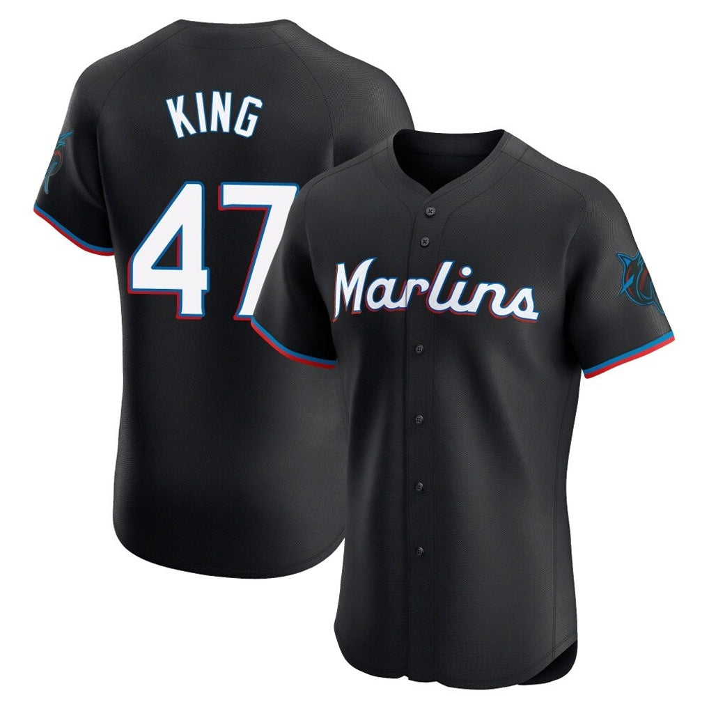 Davalo M.Marlins #47 John King Player Black Vapor Home Limited Elite Stitched Jerseys