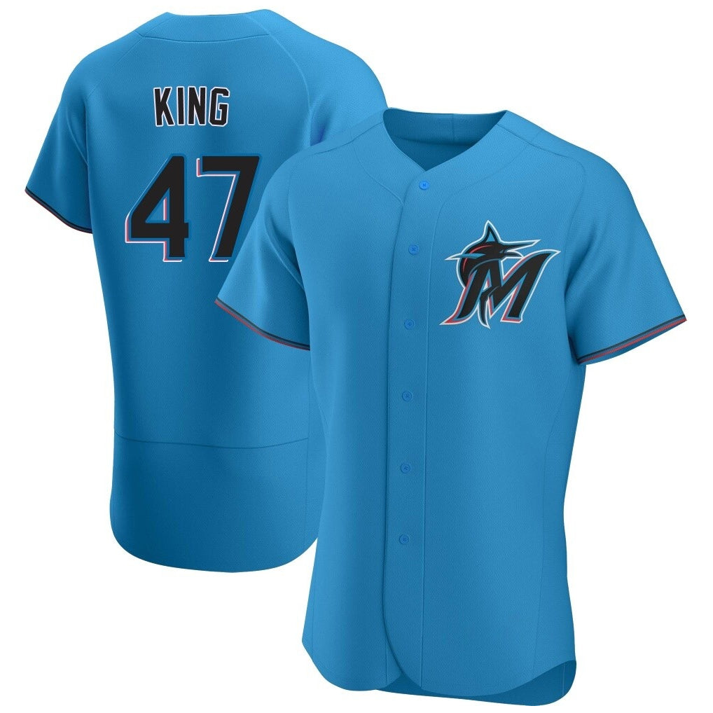 Davalo M.Marlins #47 John King Player Blue Home Limited Elite Stitched Jerseys
