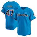 Davalo M.Marlins #47 John King Player Blue Home Limited Stitched Jerseys