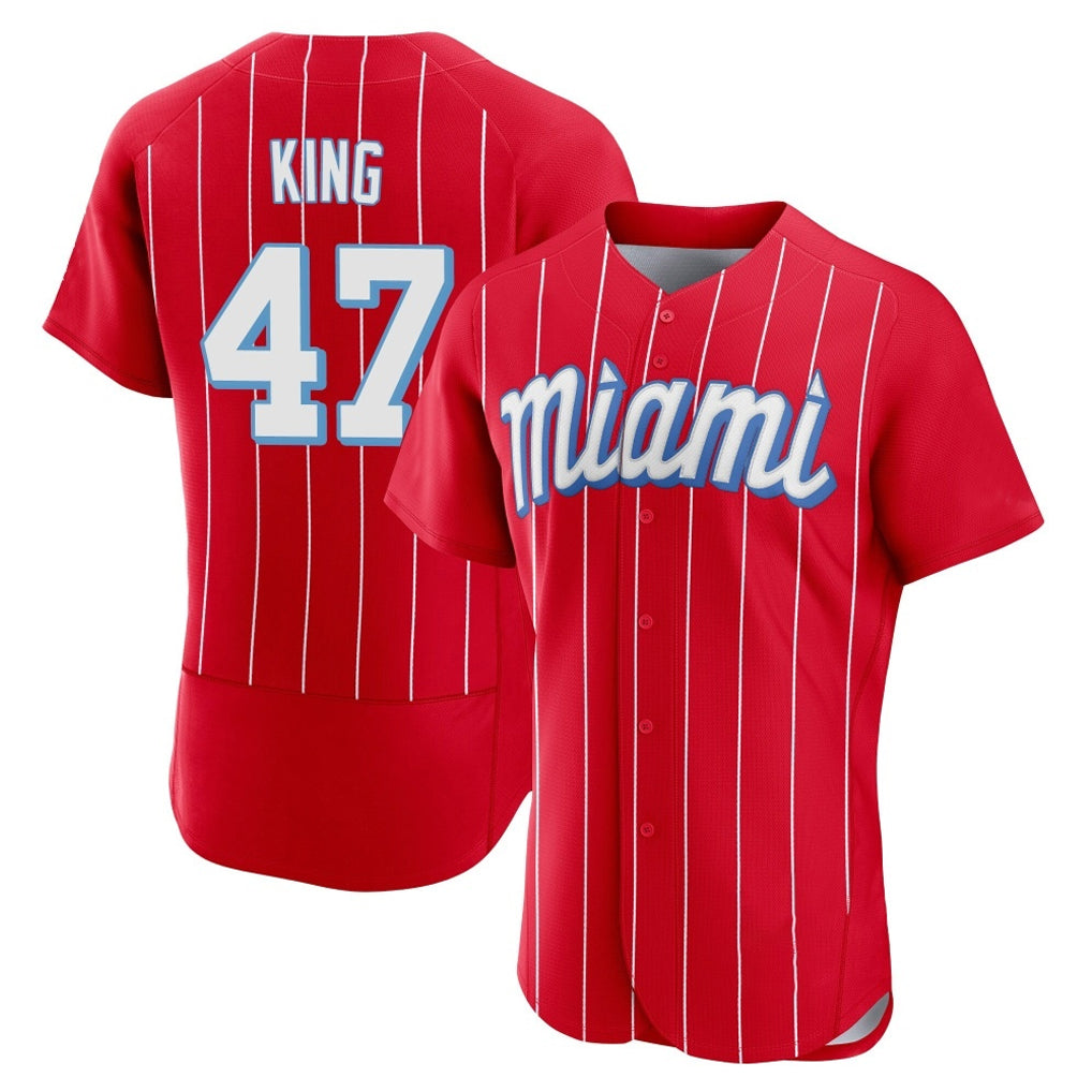 Davalo M.Marlins #47 John King Player Red City Connect Home Limited Elite Stitched Jerseys