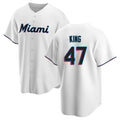 Davalo M.Marlins #47 John King Player White  Home Game Stitched Jerseys