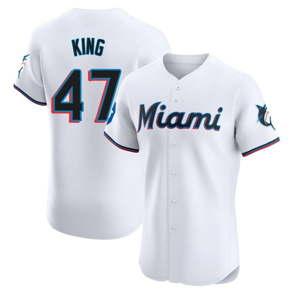 Davalo M.Marlins #47 John King Player White  Home Limited Elite Stitched Jerseys