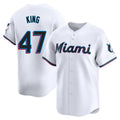 Davalo M.Marlins #47 John King Player White  Home Limited Stitched Jerseys