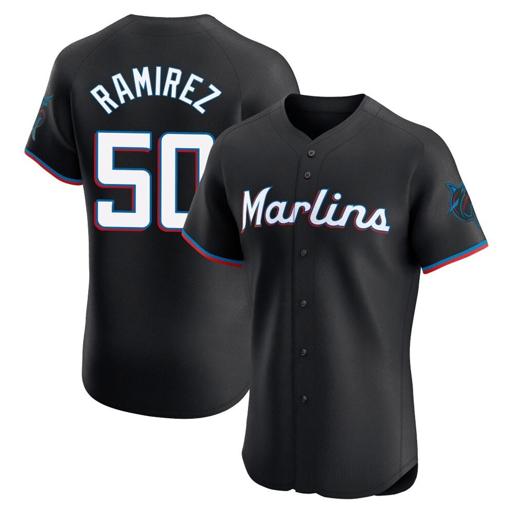 Davalo M.Marlins #50 Agustin Ramirez Player Black Vapor Home Limited Elite Stitched Jerseys