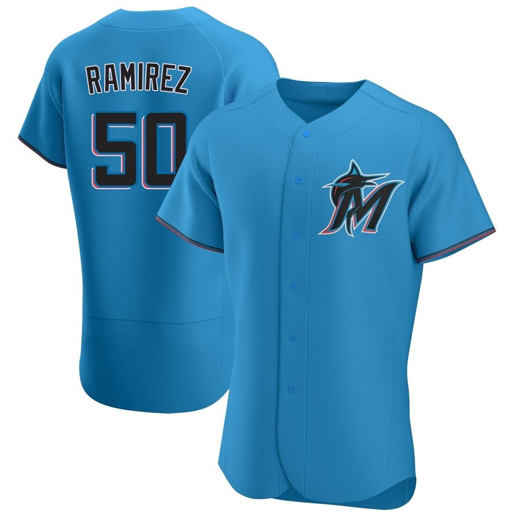 Davalo M.Marlins #50 Agustin Ramirez Player Blue Home Limited Elite Stitched Jerseys