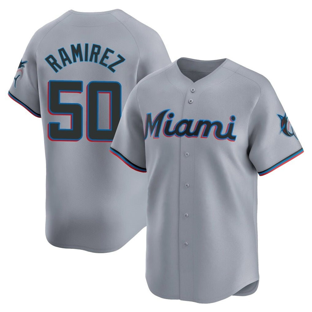 Davalo M.Marlins #50 Agustin Ramirez Player Gray Home Limited Stitched Jerseys