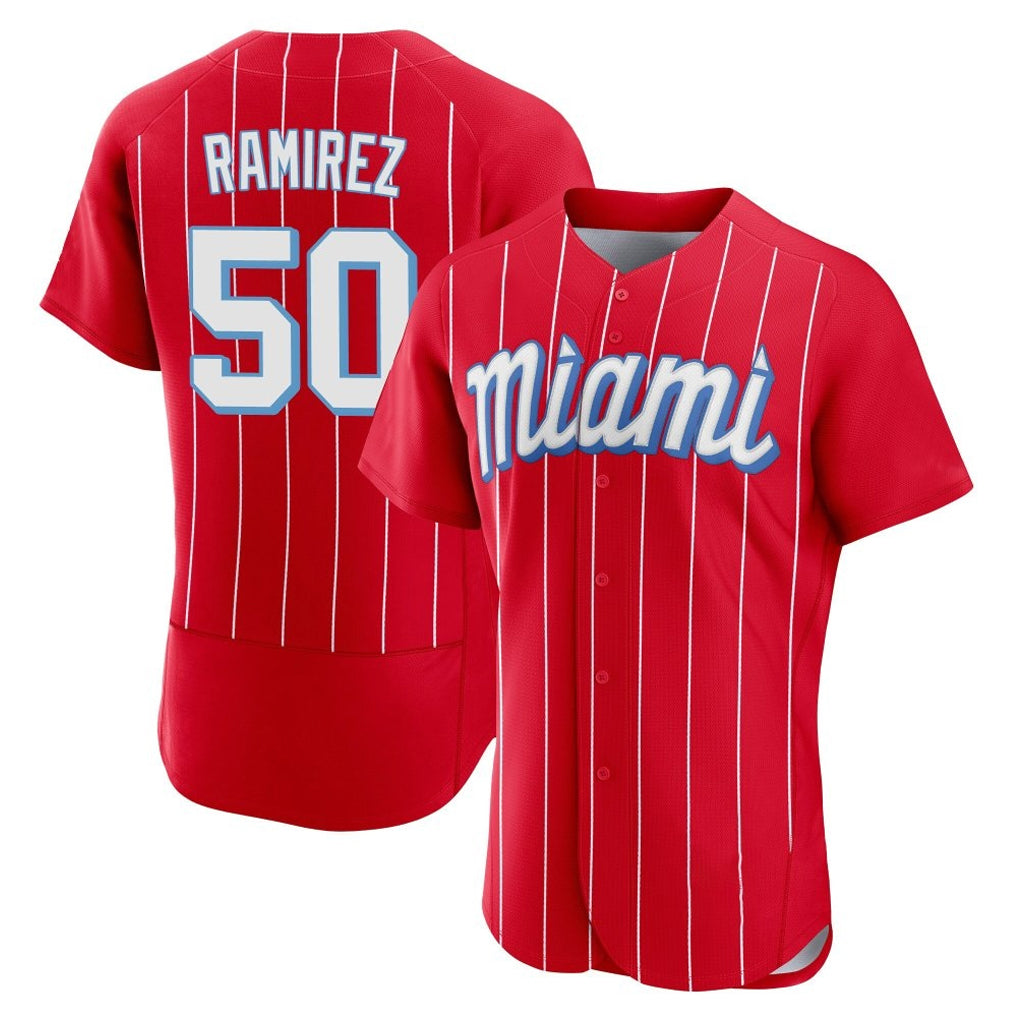 Davalo M.Marlins #50 Agustin Ramirez Player Red City Connect Home Limited Elite Stitched Jerseys