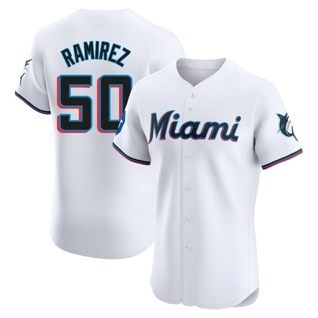 Davalo M.Marlins #50 Agustin Ramirez Player White  Home Limited Elite Stitched Jerseys