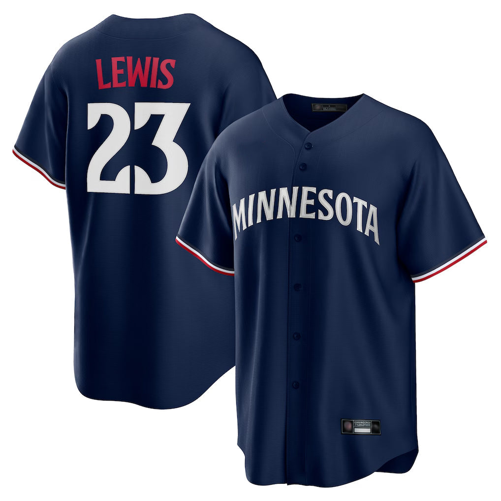 Davalo M.Twins #23 Royce Lewis Player Navy Replica Alternate Home Stitched Jerseys
