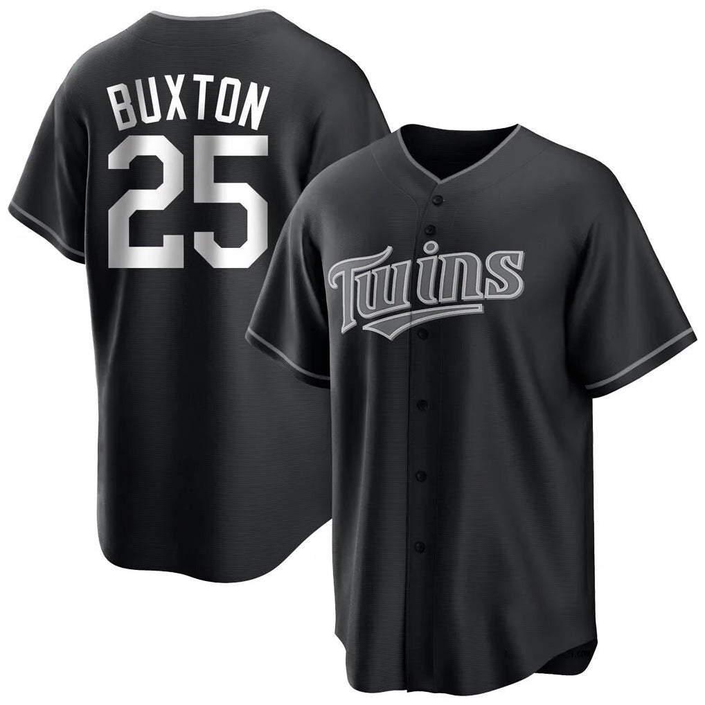 Davalo M.Twins #25 Byron Buxton Player Black Home Game Stitched Jerseys