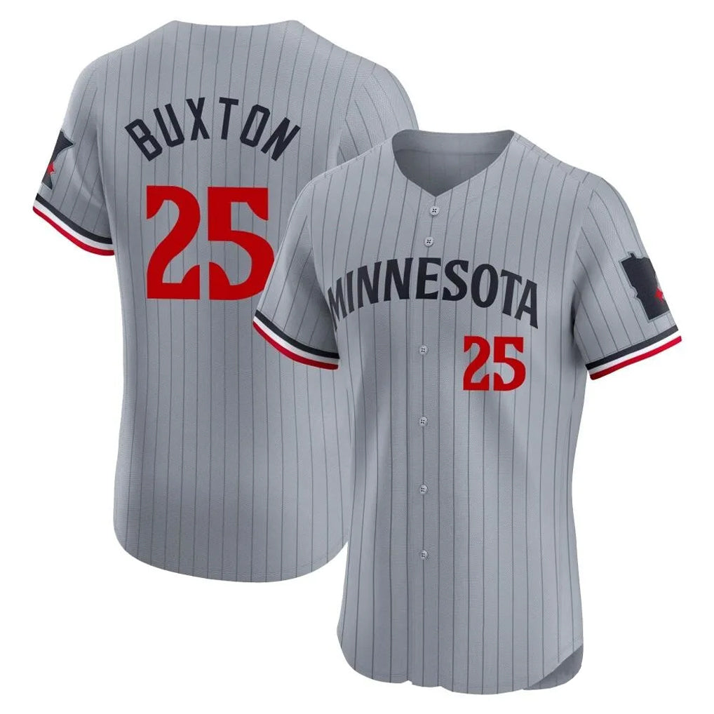 Davalo M.Twins #25 Byron Buxton Player Gray Home Limited Elite Stitched Jerseys
