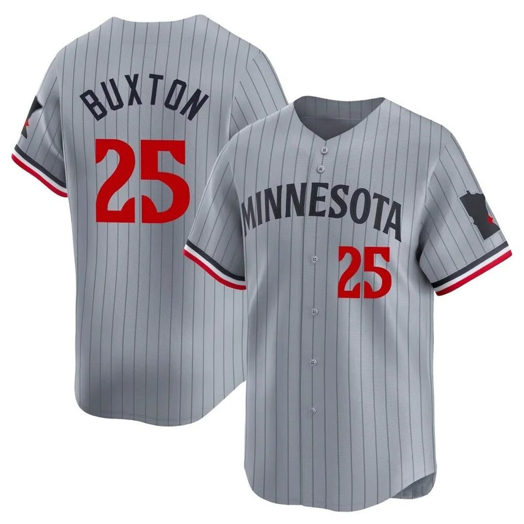 Davalo M.Twins #25 Byron Buxton Player Gray Home Limited Stitched Jerseys