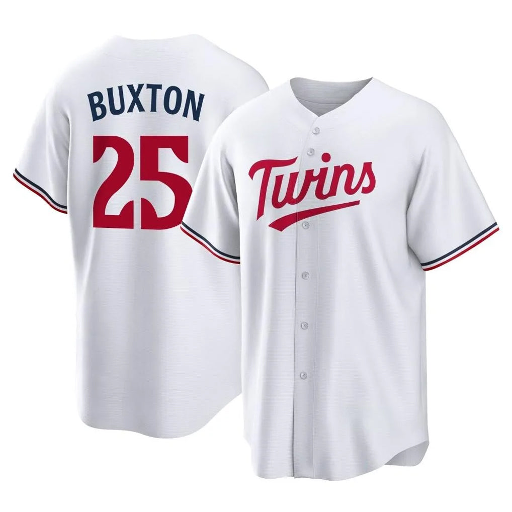 Davalo M.Twins #25 Byron Buxton Player White Home Game Stitched Jerseys